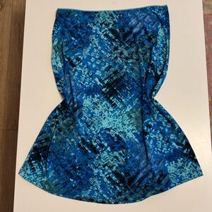 vintage Paris blues midi blue funky print skirt size M